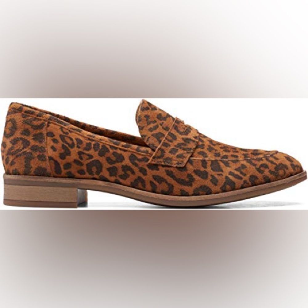 Clarks Brown Leopard Pattern Loafers